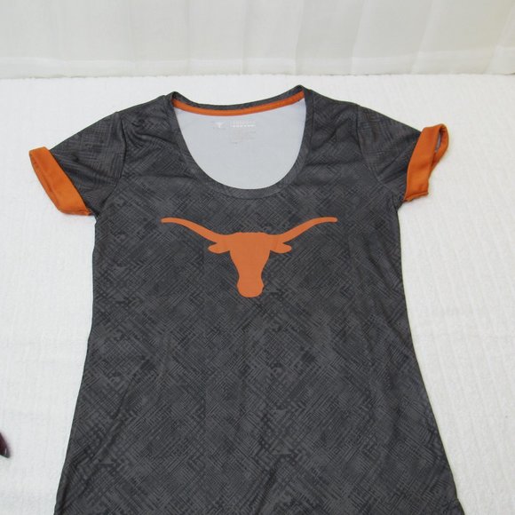 Longhorn Apparel Texas Longhorns Women Small Gray Orange Cap Sleeve Shirt Bevo G - Picture 2 of 8
